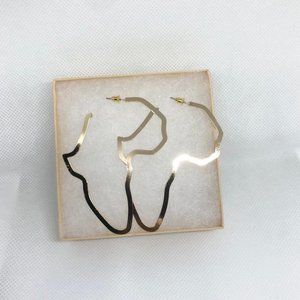 Africa Shaped Hoop Earrings